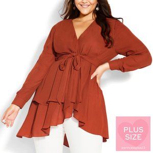 City Chic | *PLUS SIZE* | Shibara Top - Light Copper